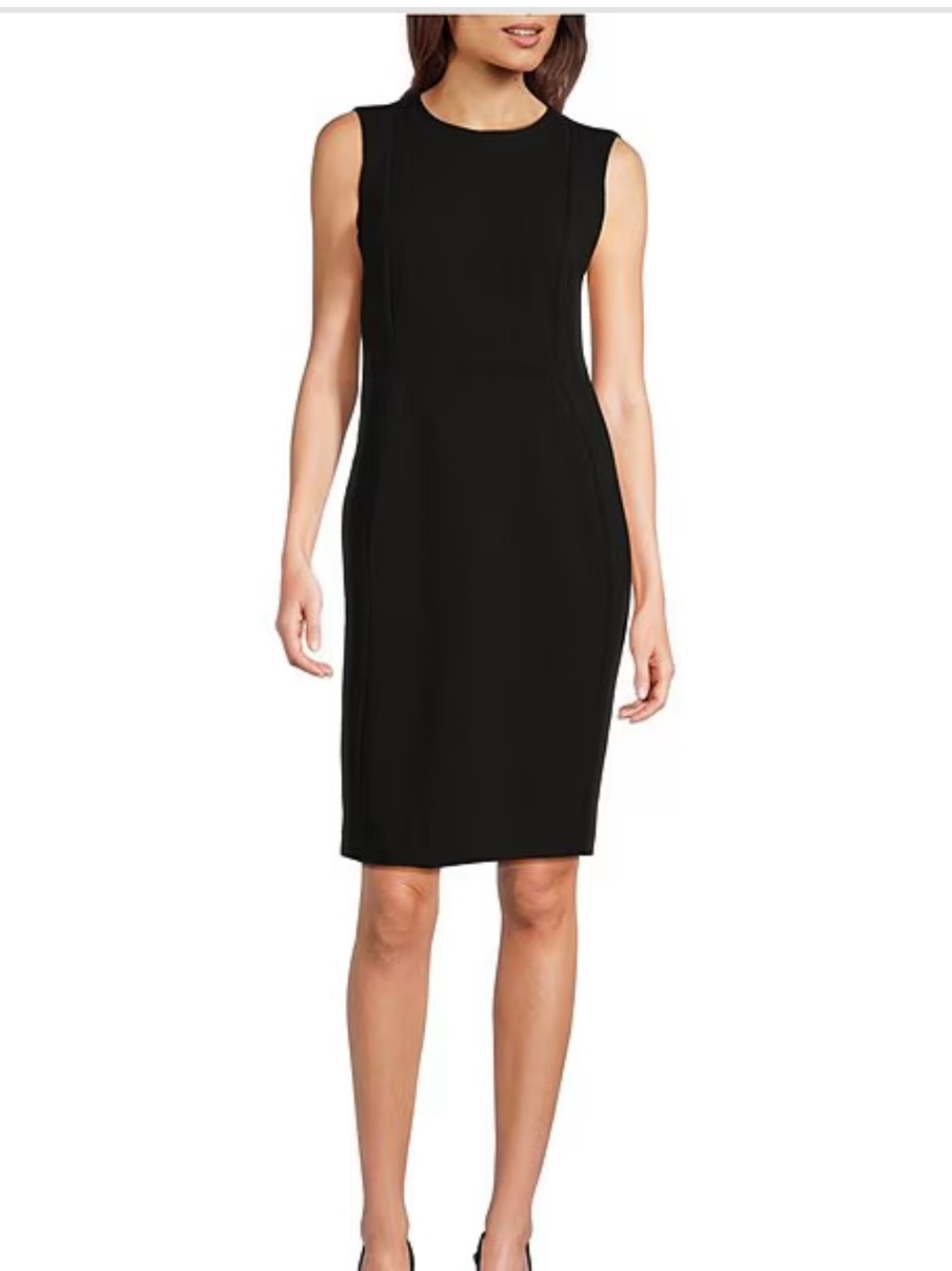 Calvin Klein Black Sleeveless Midi Sheath Dress